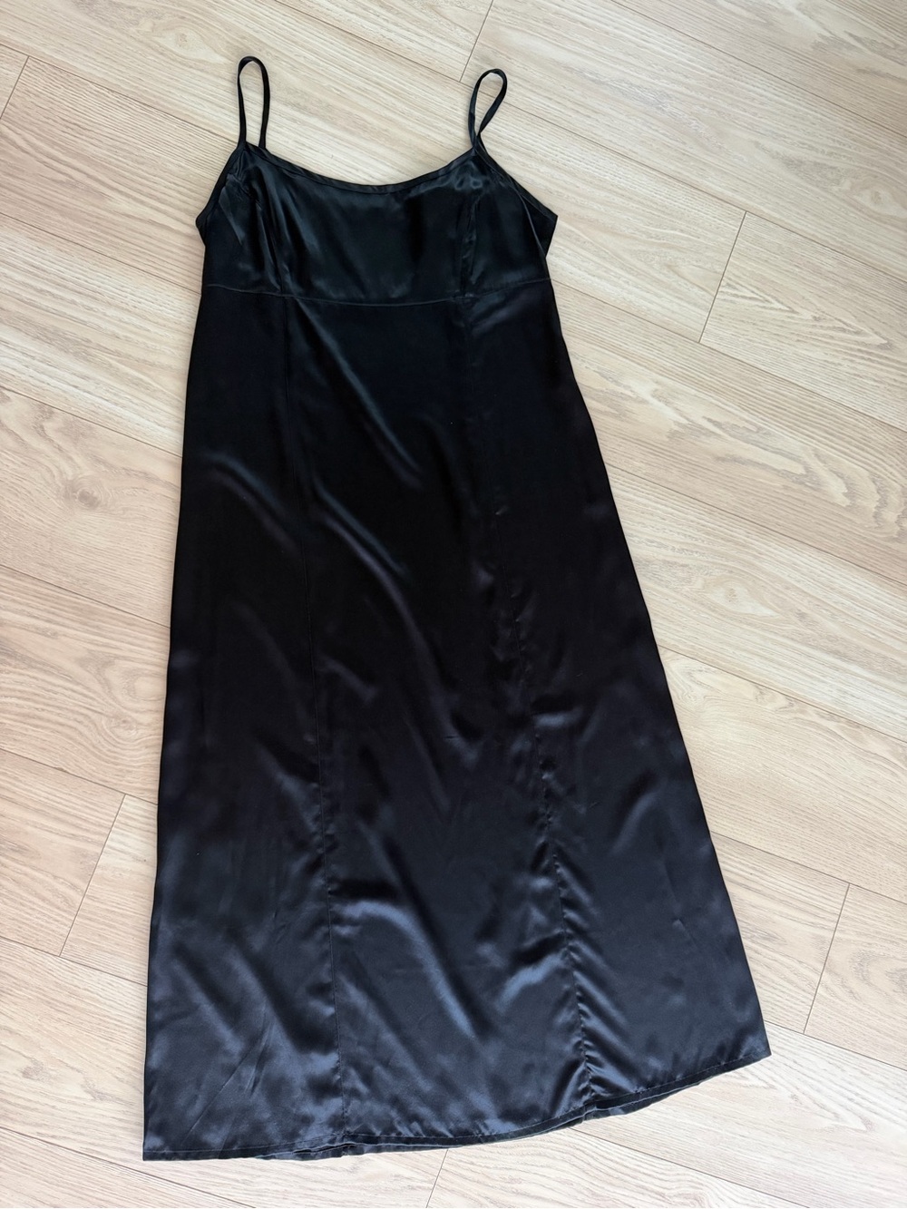 Rare Vintage GAP 100% Silk Dress – Black Midi/Maxi Minimalist Y2K Size M - Picture 2 of 8